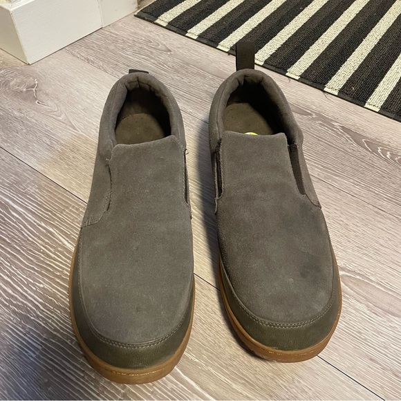 The North Face Suede Leather Moss Green Mens Loafer Slip On Shoe Size 13 Rare - Picture 2 of 9